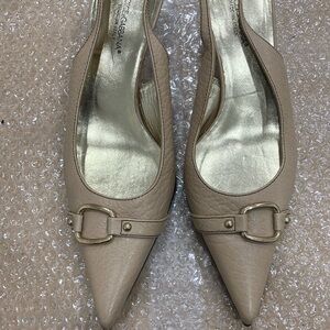 Dolce & Gabbana Women's Beige Leather Slingback Heels